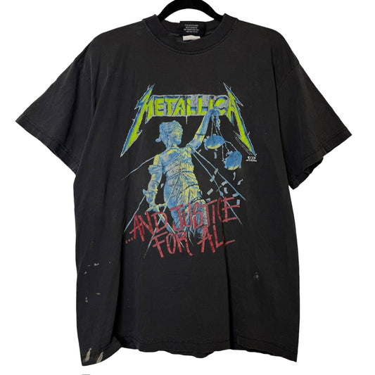 1994 Metallica Justice for All T-shirt Distressed Sz L (B361)