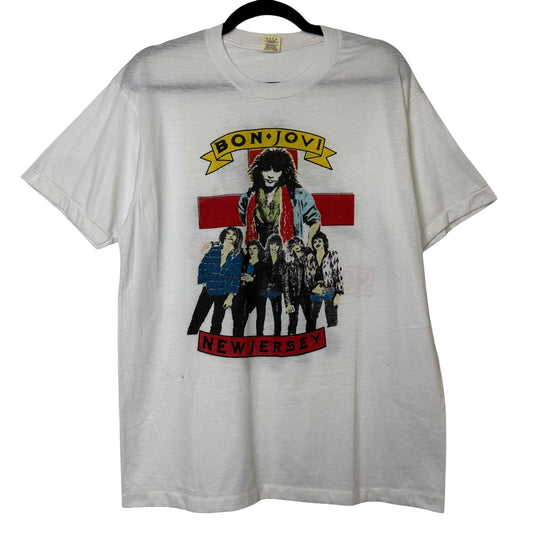80's Bon Jovi New Jersey T-Shirt Sz L (B2242)