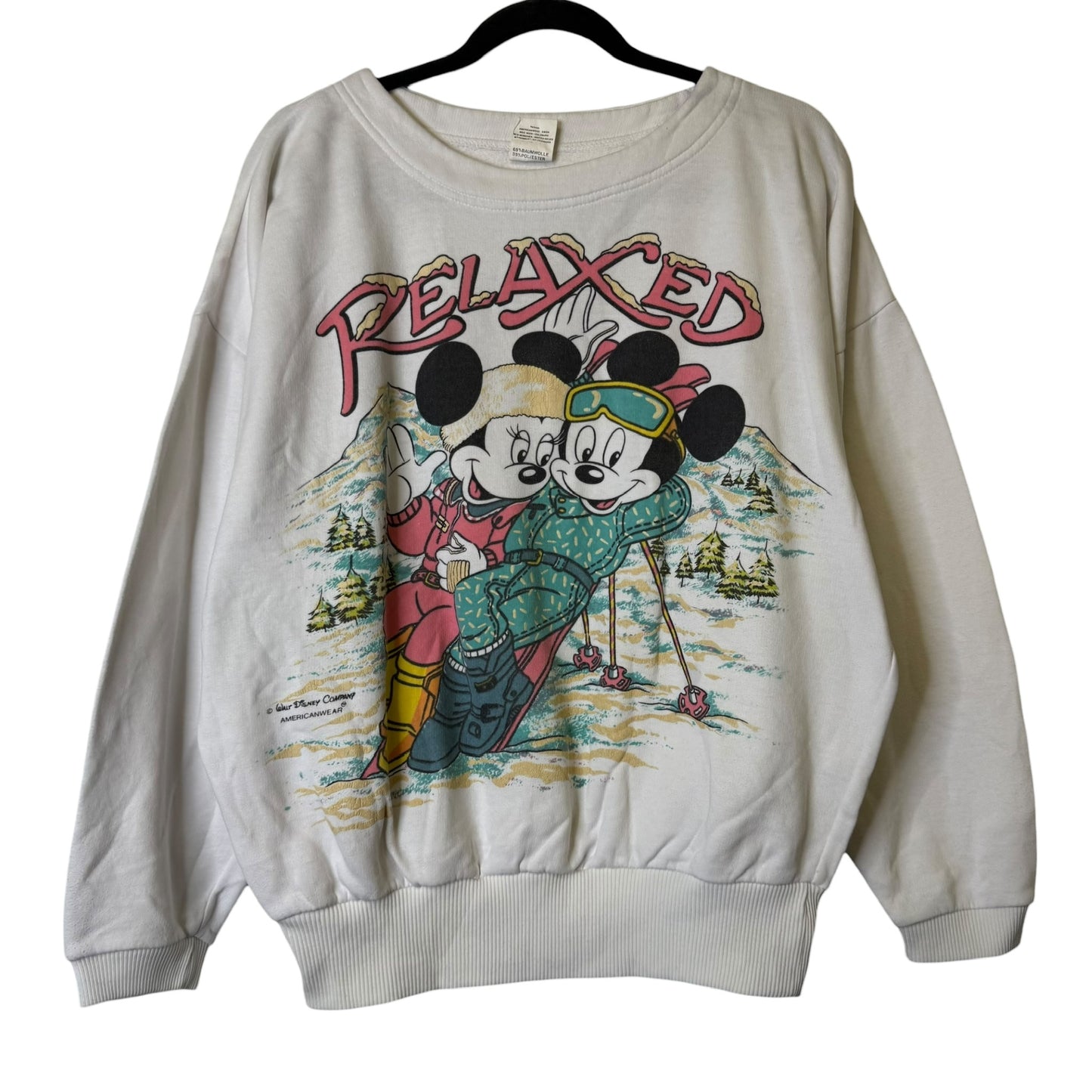 90's Mickey & MInnie Mouse Crewneck Sz L (B1933)