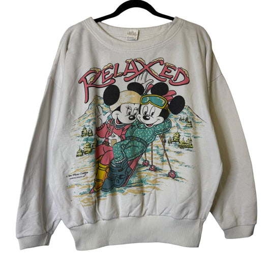 90's Mickey & MInnie Mouse Crewneck Sz L (B1933)