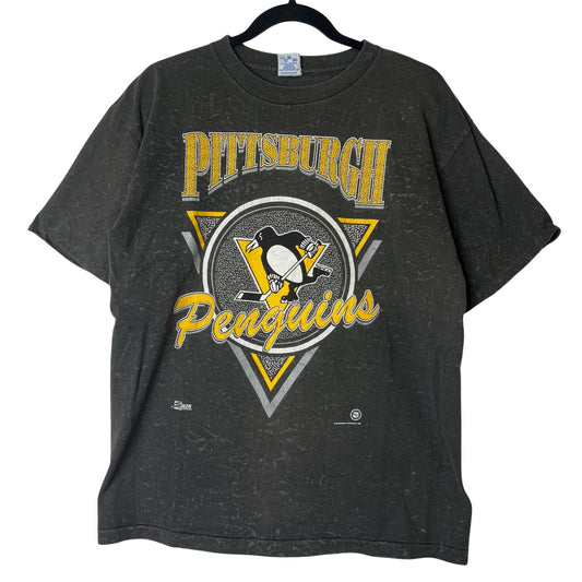 1992 Pittsburgh Penguins NHL T-shirt Sz L (B2427)