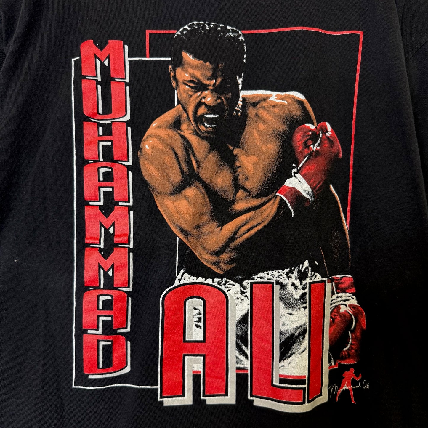 90’s Muhammed Ali Boxing Nutmeg Stats T-shirt Sz XL (A6492)