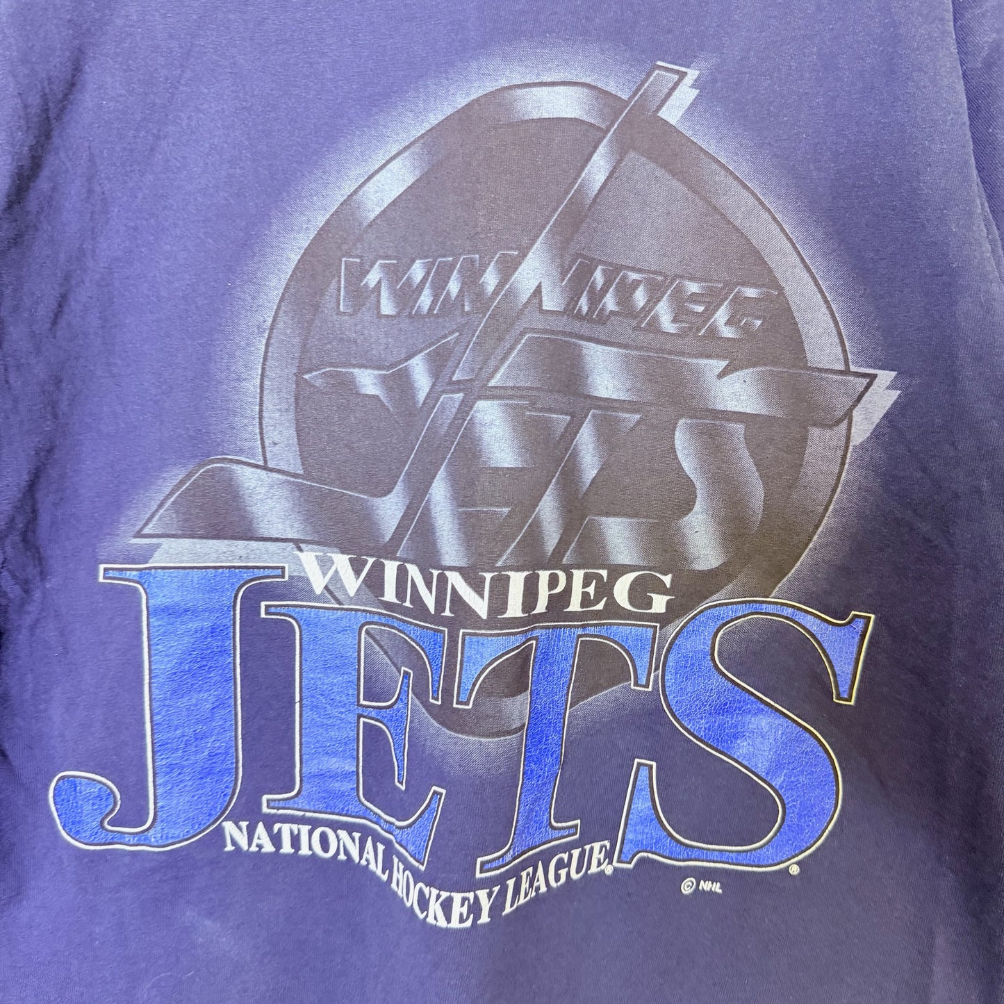 90s Winnipeg Jets NHL T-shirt Sz M (B2460)