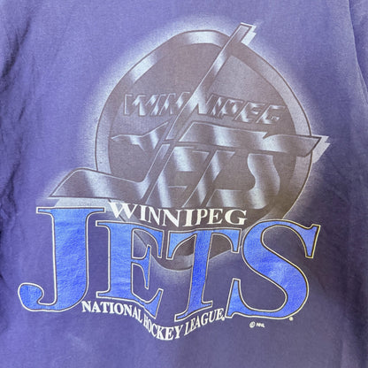90s Winnipeg Jets NHL T-shirt Sz M (B2460)