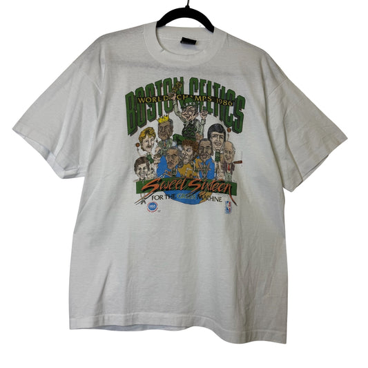 1986 Boston Celtics Sweet Sixteen NBA T-shirt Sz XL (B2572)