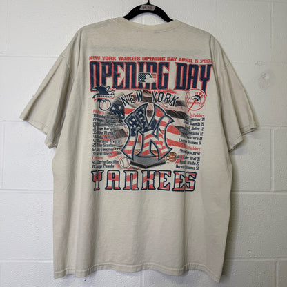 2002 New York Yankees MLB Opening Day T-shirt Sz XL (B1643)