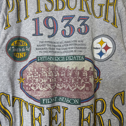 90's Pittsburgh Steelers NFL Long Gone 3/4 Sleeve Shirt Sz L (B2638)
