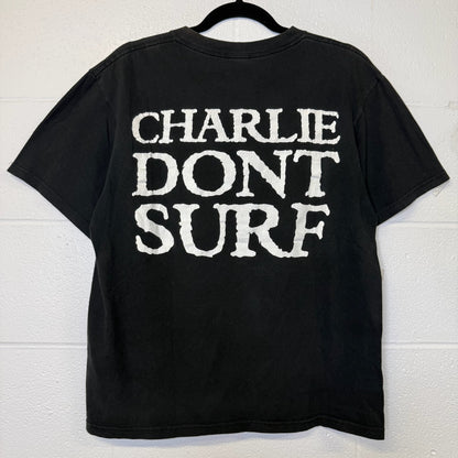 1991 Charlie Don't Surf Charles Manson T-Shirt Sz L (B2870)
