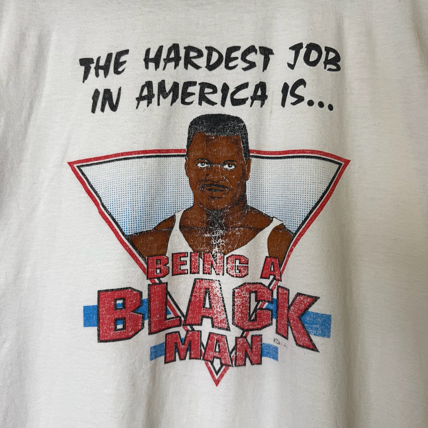 90's Hardest Job in America Being Black Man T-shirt Sz XL (B646)