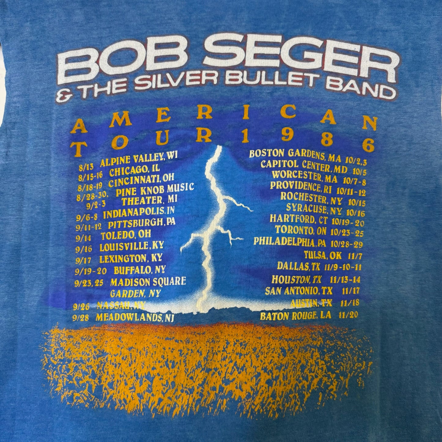 1986 Bob Seger & The Silver Bullet Band T-Shirt Sz M (B409)