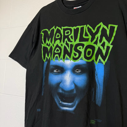 90s Marilyn Manson Blue Face Backstage Pass Band T-Shirt