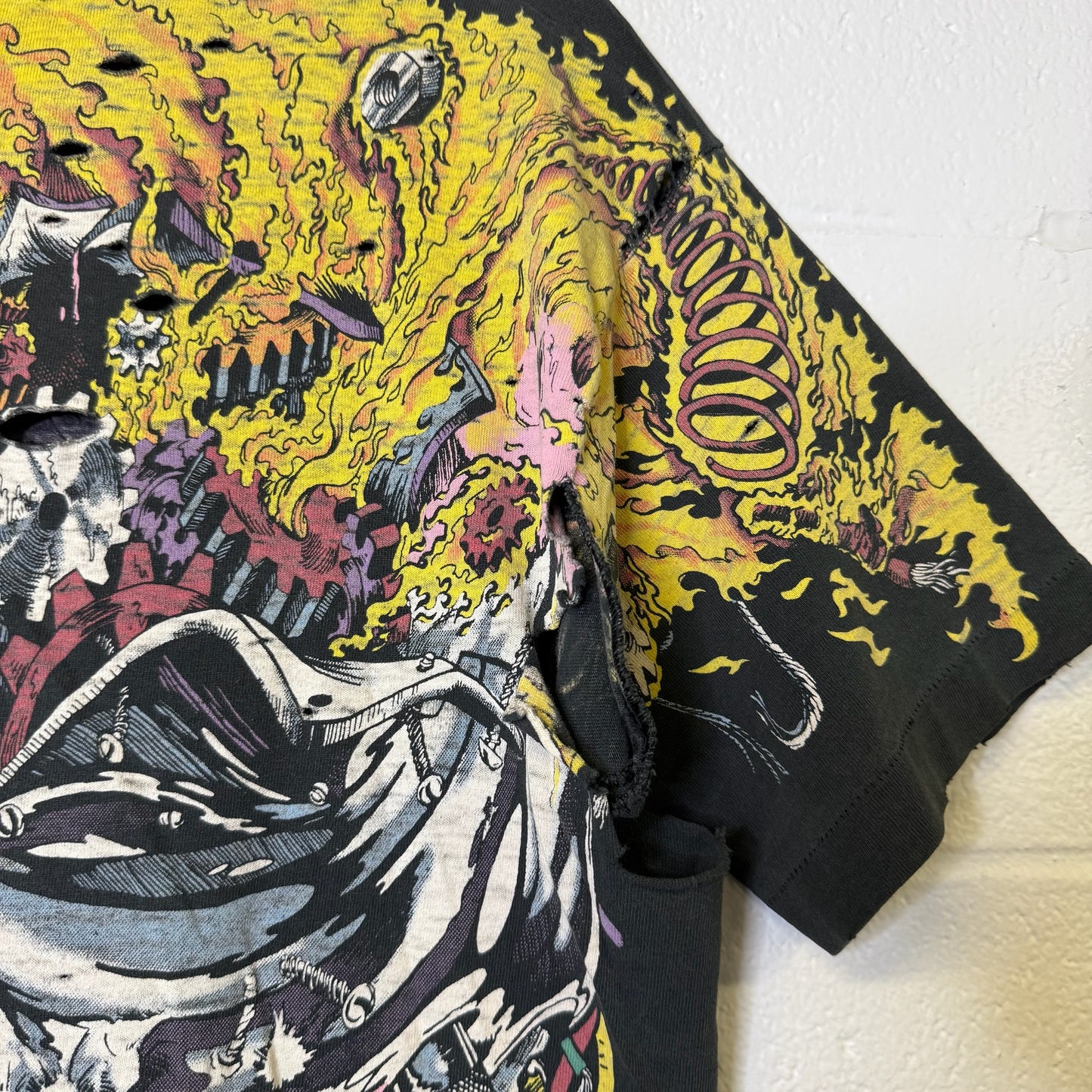 90's Weapon X Liquid Blue Distressed T-Shirt Sz L (B445)