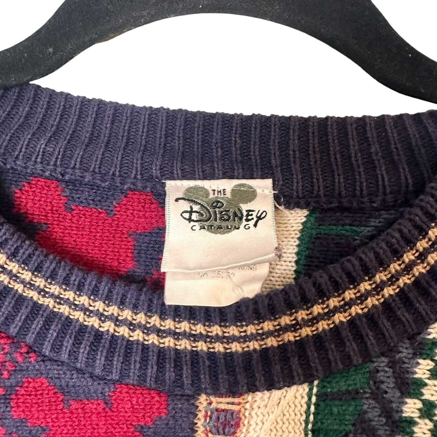 90's Disney Mickey Mouse Coogi Style Sweater Sz S (3424)