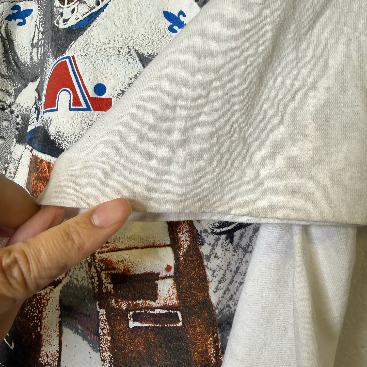 1991 Quebec Nordiques NHL Bulletin T-Shirt Sz XL