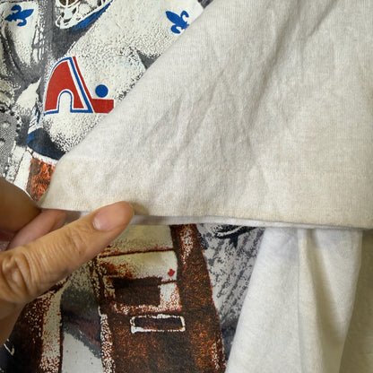 1991 Quebec Nordiques NHL Bulletin T-Shirt Sz XL