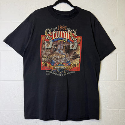 1991 Sturgis South Dakota Black Hills Rally T-Shirt (B1458)