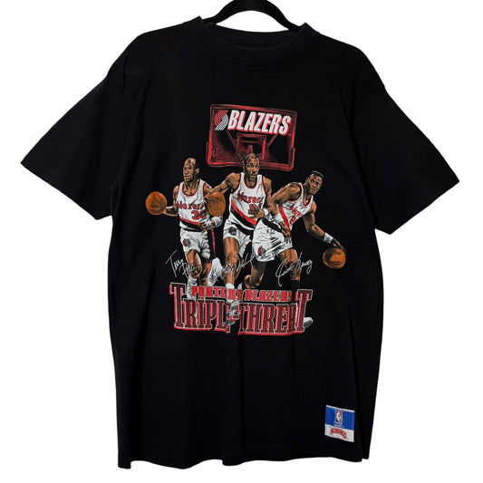 90s Portland Trailblazers Nutmeg NBA Triple Threat Sz XL  (B2234)