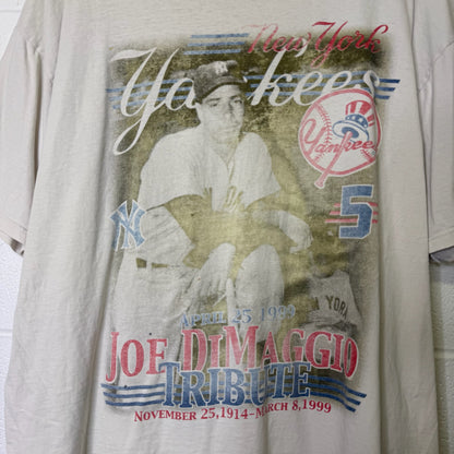 1999 New York Yankees MLB Joe Dimaggio T-shirt Sz XL (B1653)