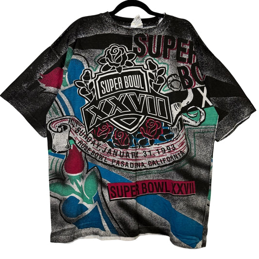 1993 Rose Bowl Super Bowl AOP NFL T-shirt Sz XL (B2313)