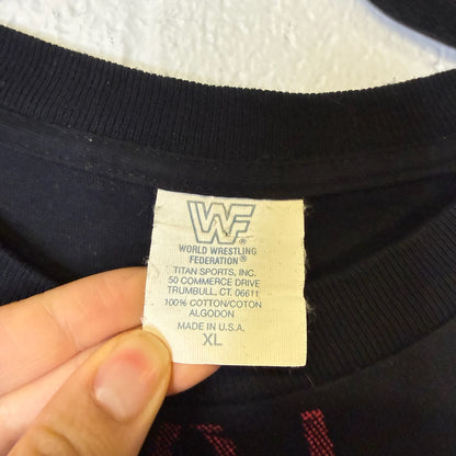 90's Bret Hart WWF All Over Print T-Shirt Sz XL (B2640)