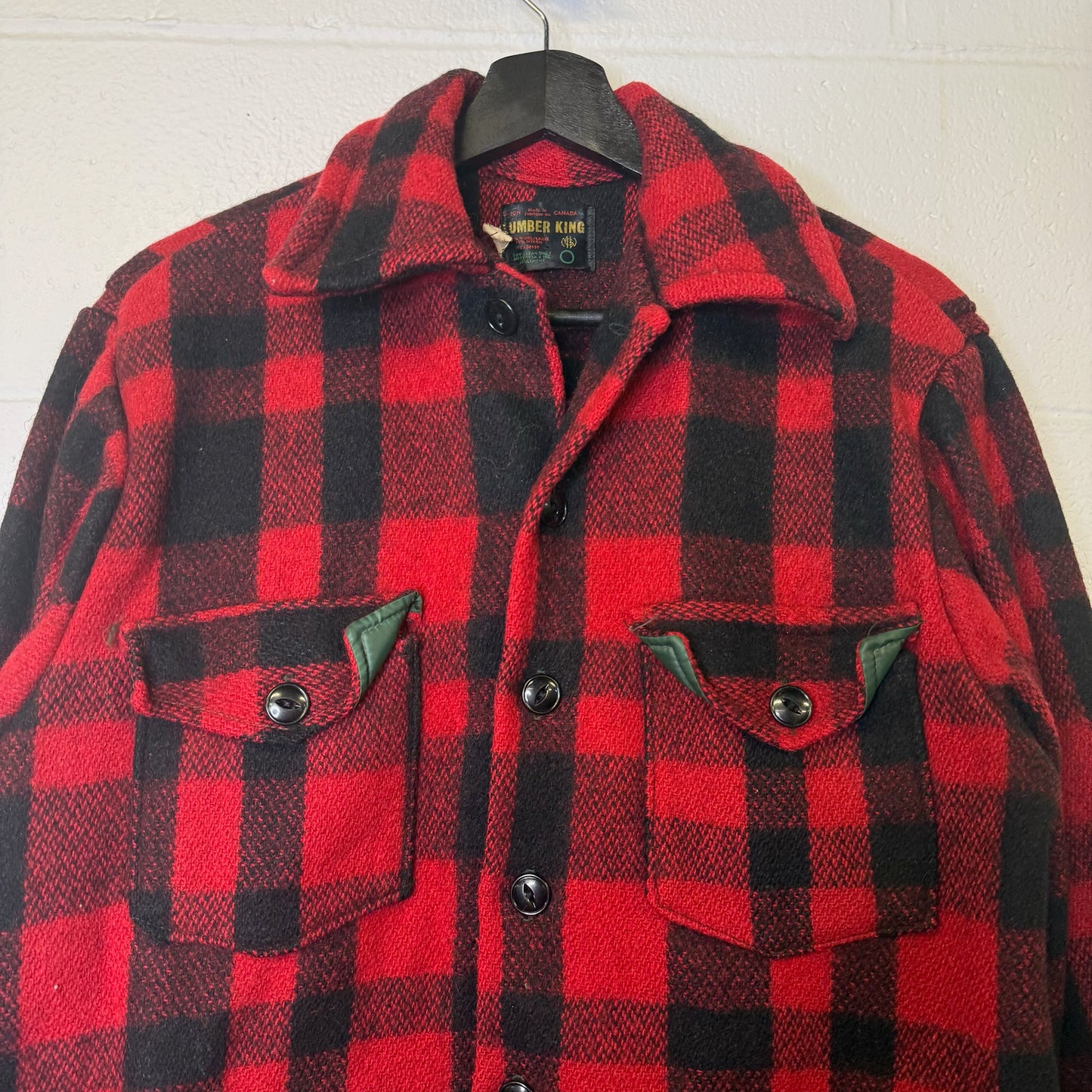 70's Plaid Lumber King Jacket Sz L (B1777)
