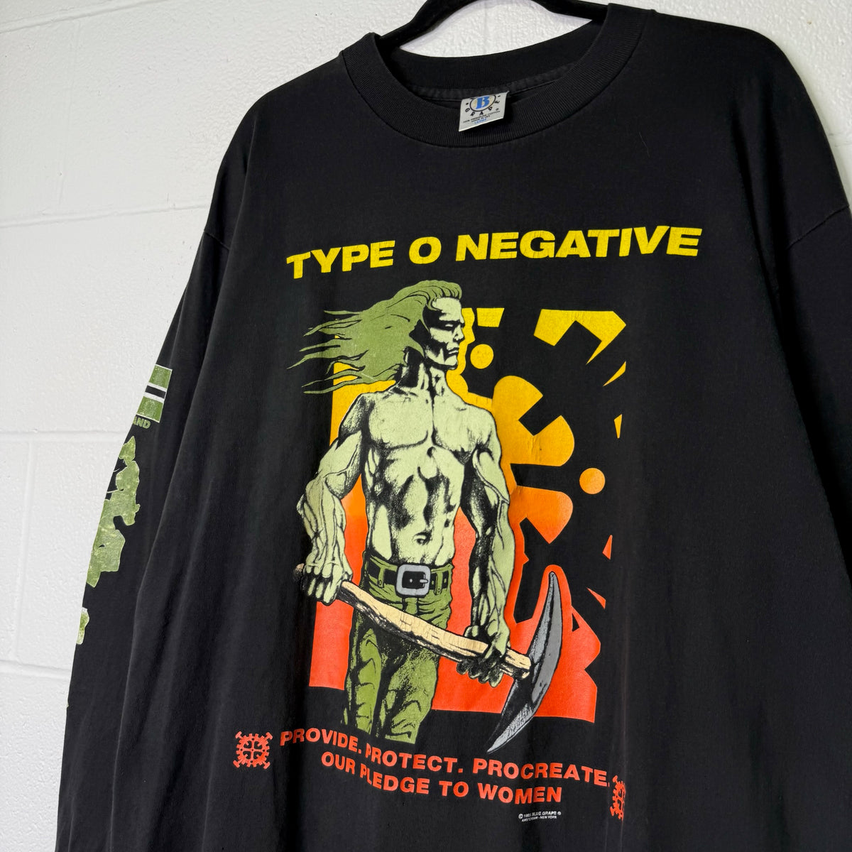 1995 Type O Negative Casket Crew Long Sleeve Band Shirt Sz L