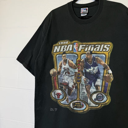 1998 NBA Finals Utah Jazz vs Chicago Bulls T Shirt Sz XL (B2541)