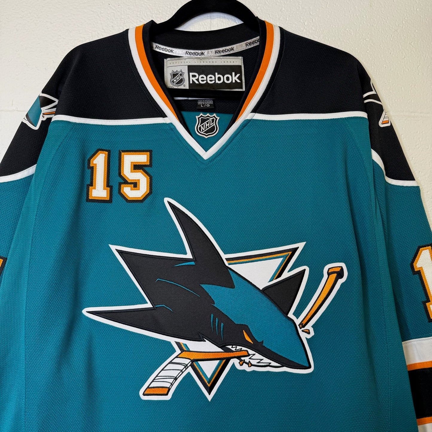2009-11 Dany Heatley San Jose Sharks Reebok NHL Hockey Jersey Sz L (B1797)