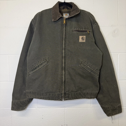 Vintage Carhartt Detroit Jacket J97 MOS Blanket Lined Moss Green Mens Sz M