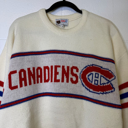 90's Montreal Canadiens Knit Crewneck NHL Sz XL (B1690)