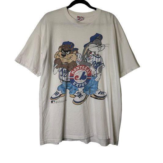 1993 Montreal Expos Bugs Bunny Taz NHL T-shirt Sz XL (B1685)