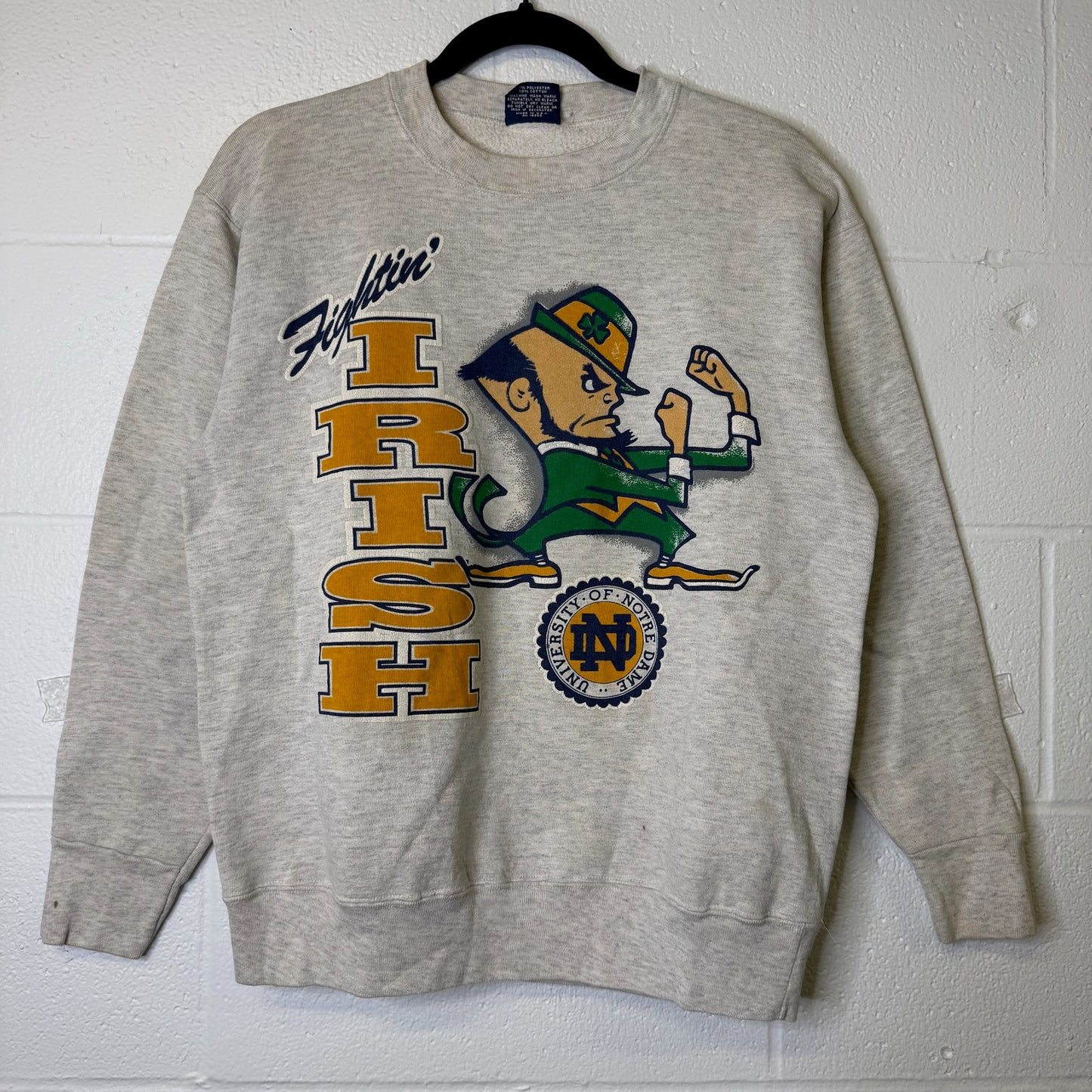 90's Notre Dame Fighting Irish NCAA Crewneck Sweater Sz M (B2353)