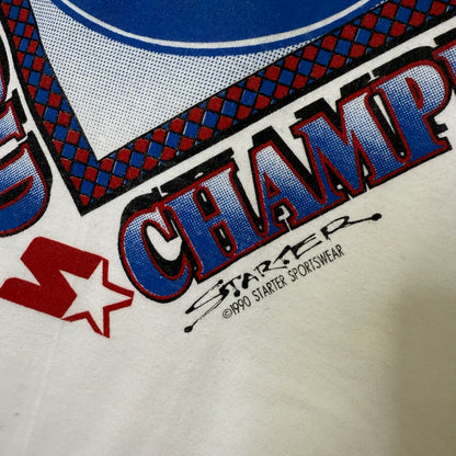 1990 Detroit Pistons Starter Championship NBA T-Shirt Sz L (B1618)