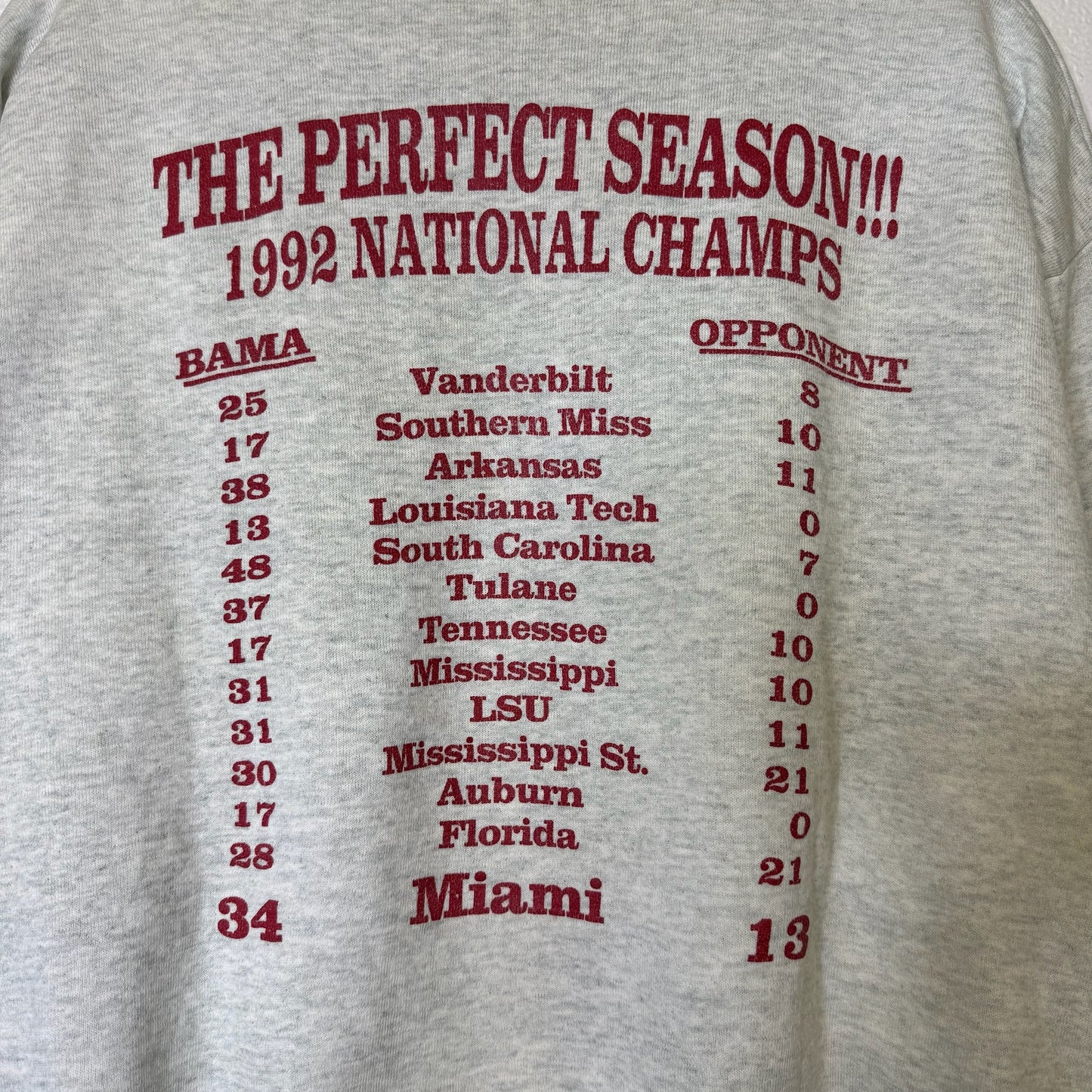 1992 Alabama USF&G Sugar Bowl Crewneck Sz XL (B2565)