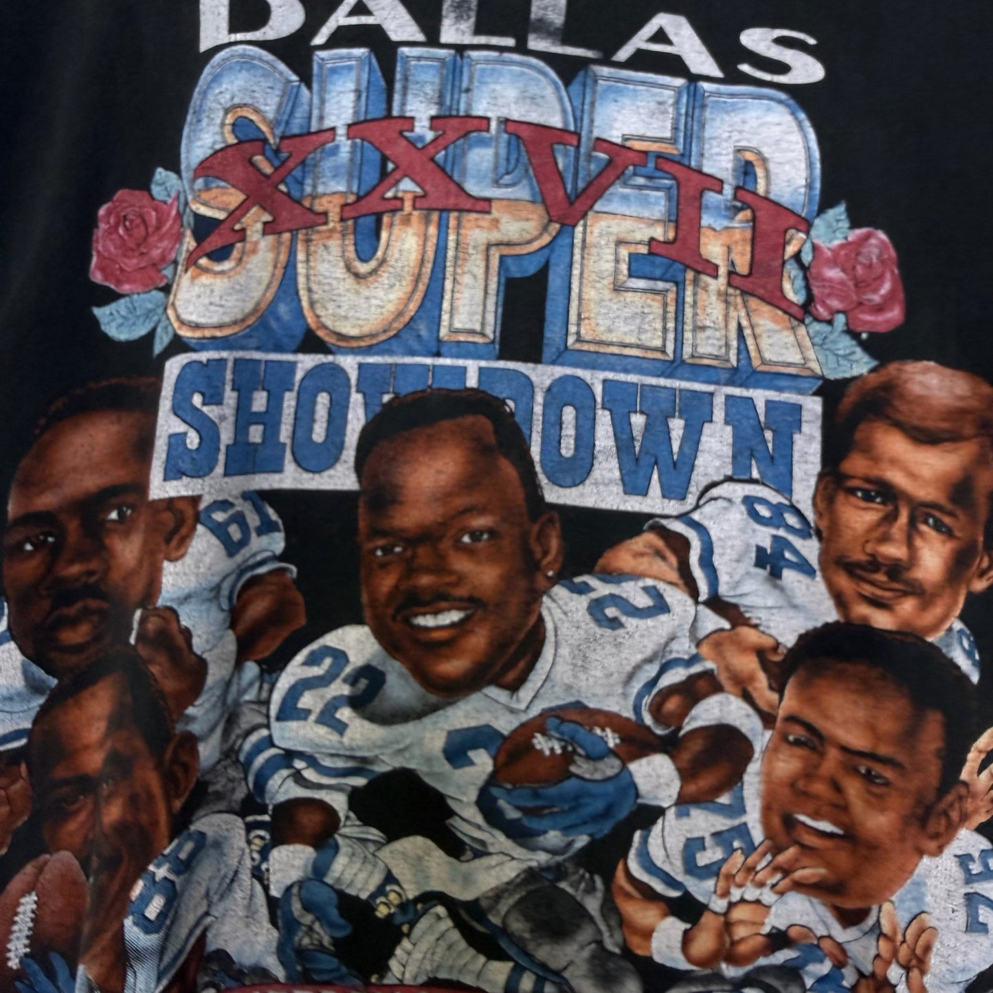 1993 Dallas Cowboys Caricature Super Showdown Champions T-shirt (B2975)