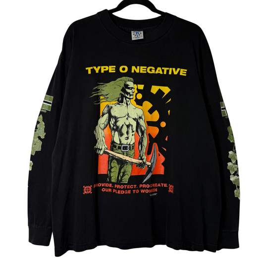1995 Type O Negative Casket Crew Long Sleeve Band Shirt Sz L