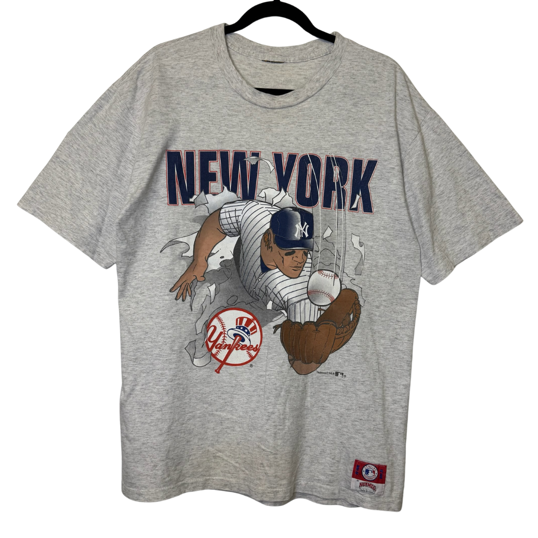 90s New York Yankees Nutmeg Breakthrough MLB T-Shirt Sz L (B2877)
