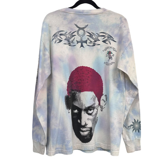 90s Dennis Rodman Tattoo Long Sleeve Shirt Sz L (A3228)