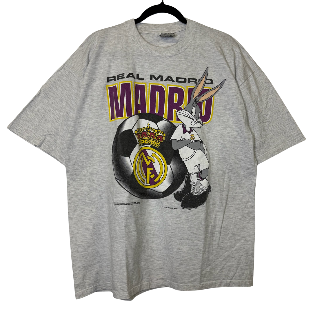 90s Real Madrid Soccer Bugs Bunny Looney Tunes Nutmeg T-Shirt Sz XL (B2876)