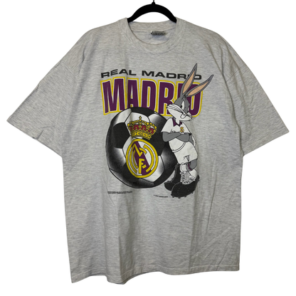 90s Real Madrid Soccer Bugs Bunny Looney Tunes Nutmeg T-Shirt Sz XL (B2876)