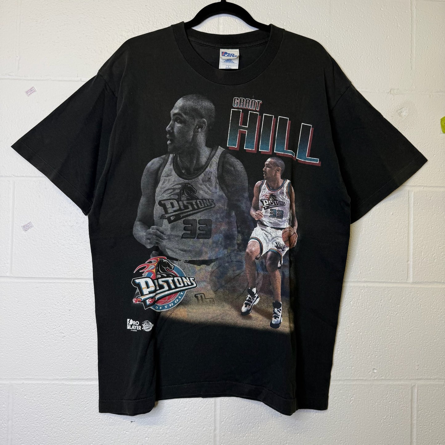 90s Grant Hill Detroit Pistons NBA T-shirt Sz L (B2578)