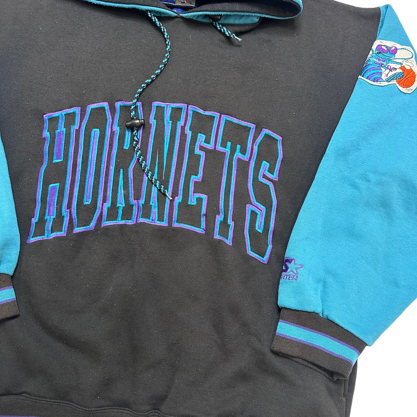 90s Charlotte Hornets Starter Hoodie Sz L (A2944)