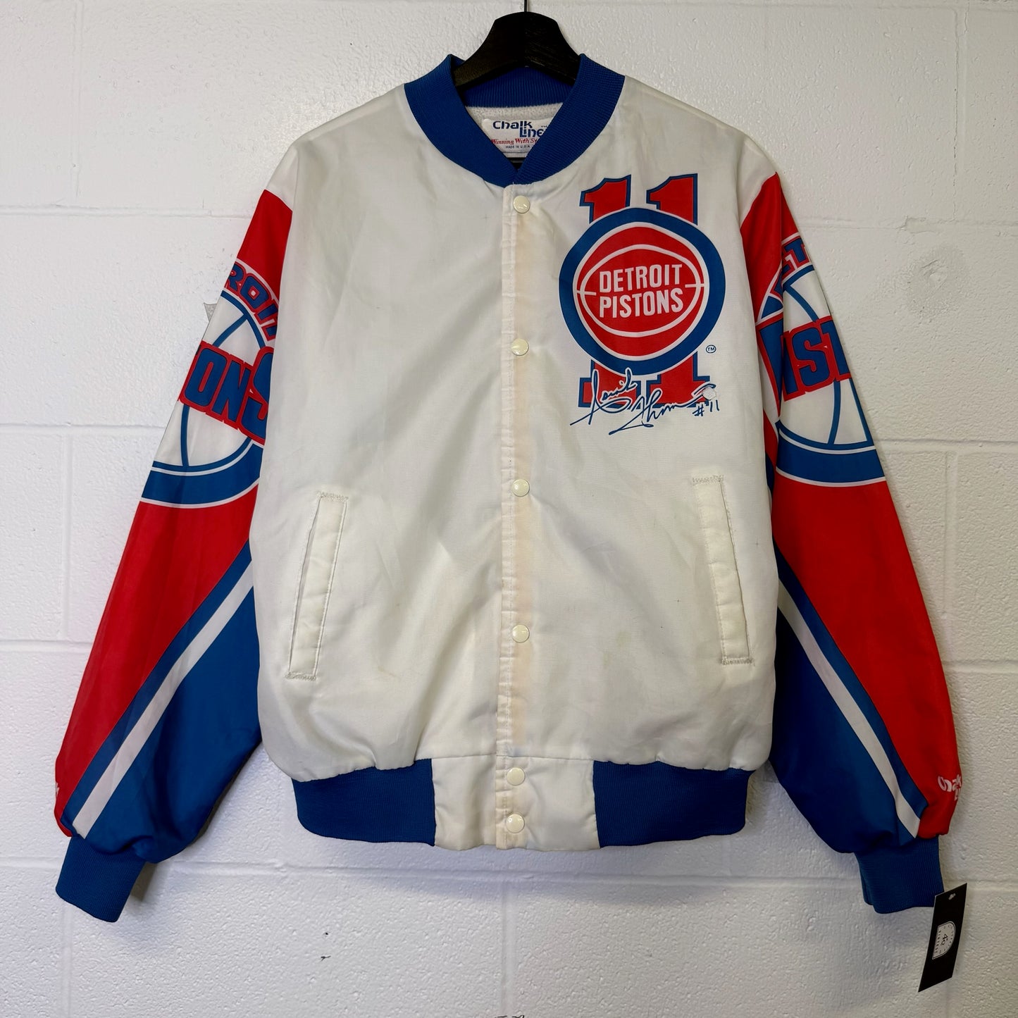 90's Isiah Thomas Detroit Pistons Chalk Line NBA Jacket Men’s Medium