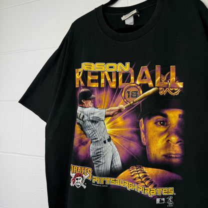 90s Jason Kendall Pittsburgh Pirates MLB Coin T-Shirt Sz XL