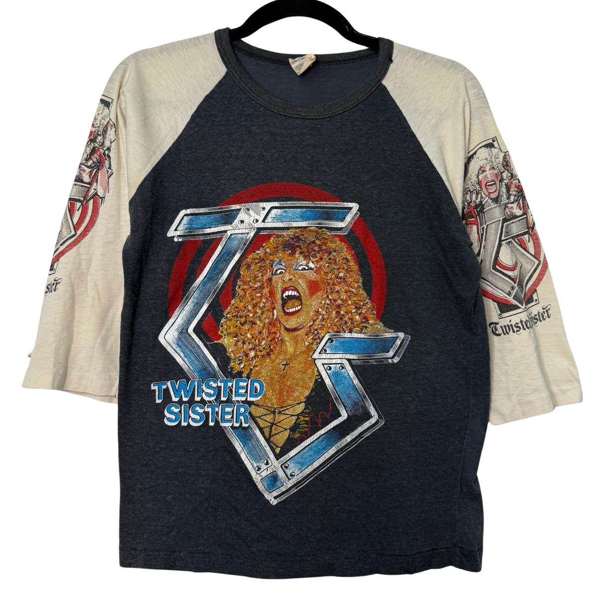 80s Twisted Sister I Wanna Rock Band Raglan T-Shirt Sz M