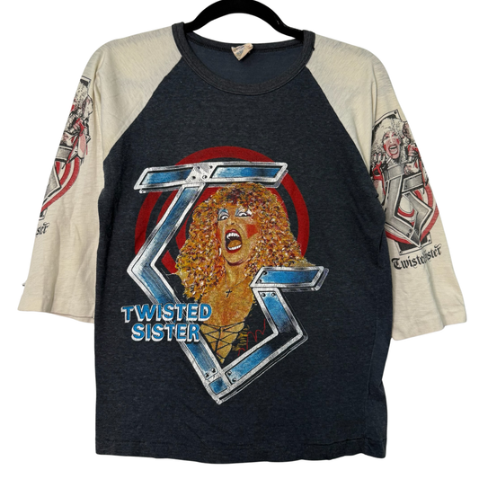 80s Twisted Sister I Wanna Rock Band Raglan T-Shirt Sz M