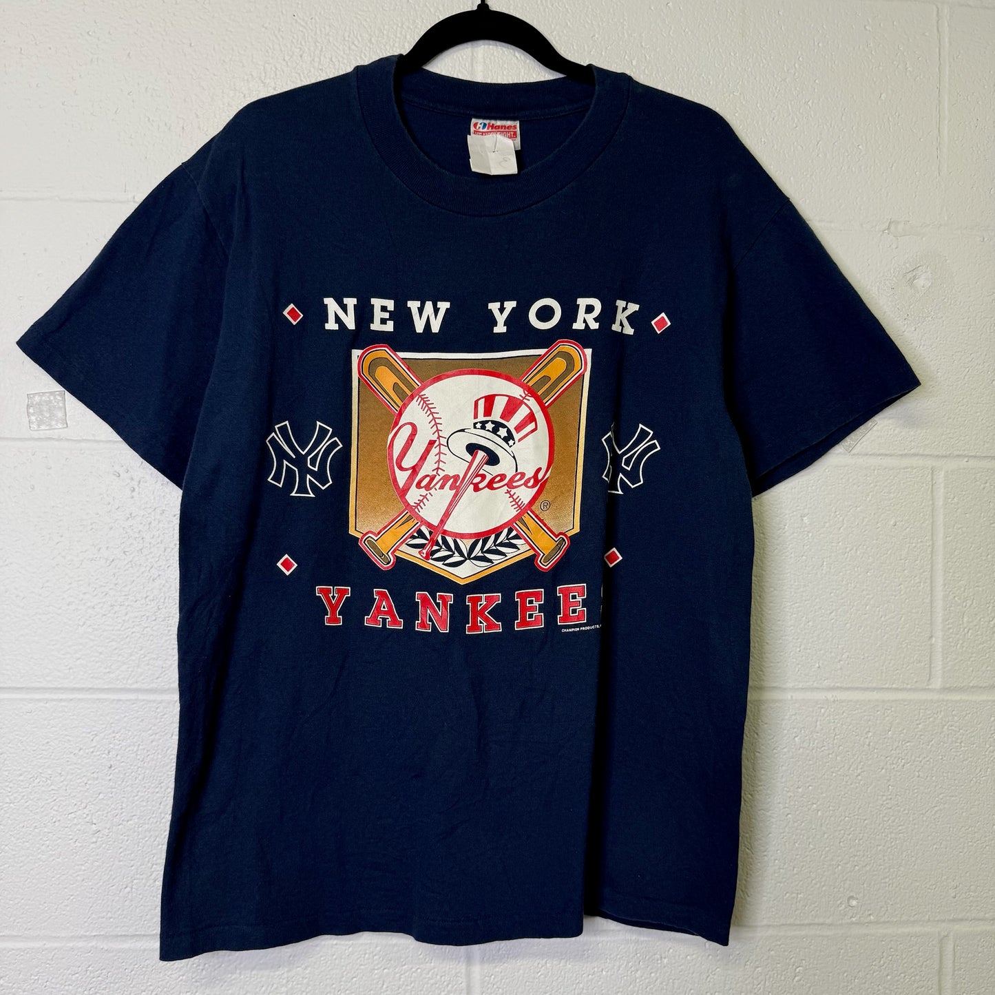 90's New York Yankees MLB T-shirt Sz L (B1607)