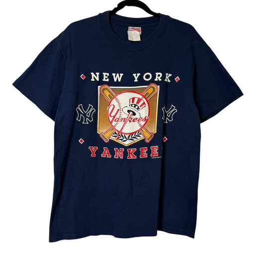 90's New York Yankees MLB T-shirt Sz L (B1607)