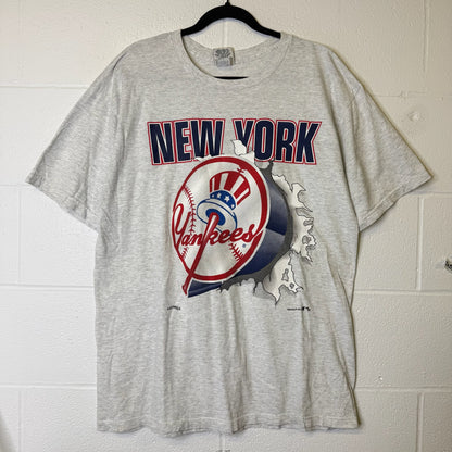 90s New York Yankees Nutmeg Breakthrough MLB T-Shirt Sz XL (B2829)