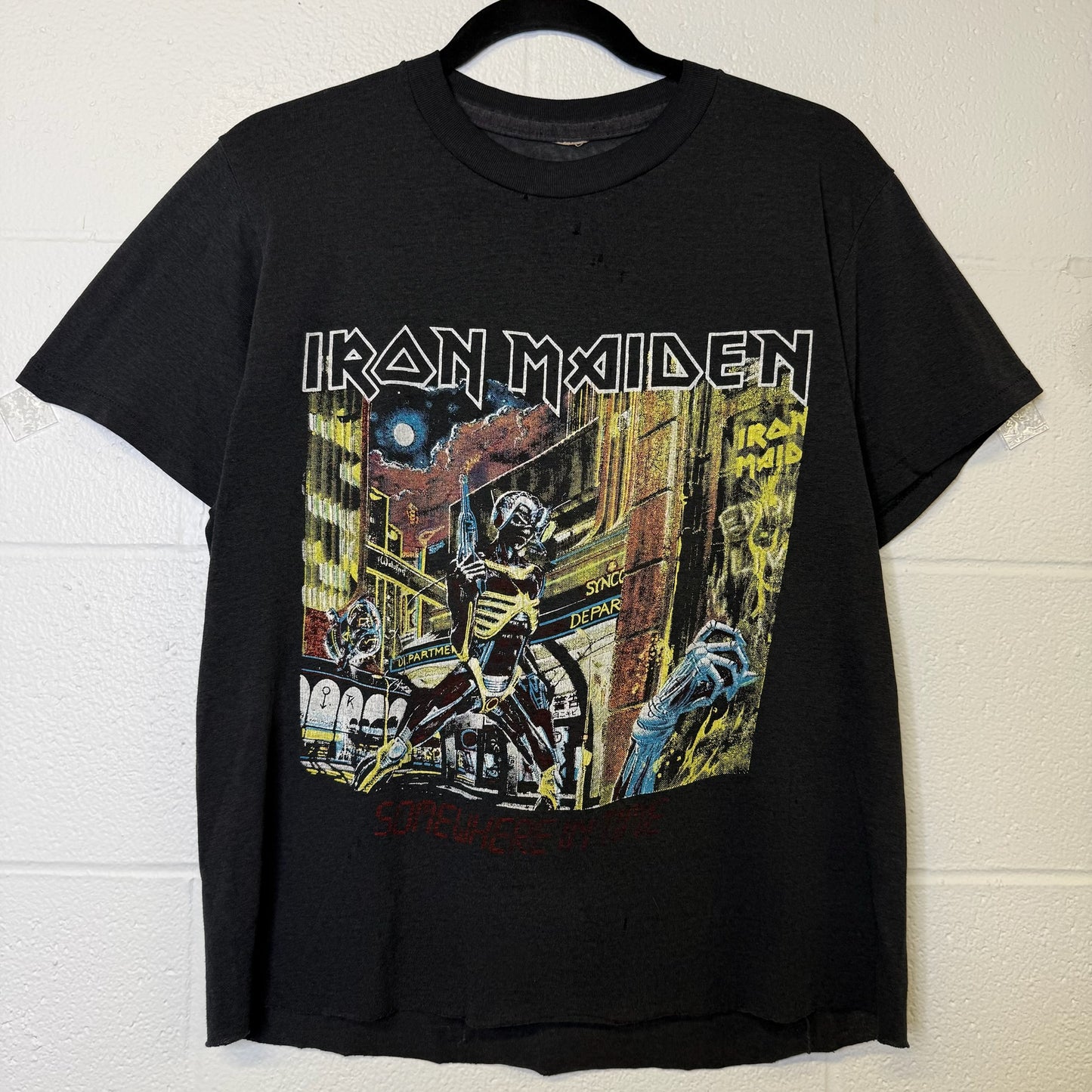 80's Iron Maiden Somewhere in Time T-shirt Sz M (B358)